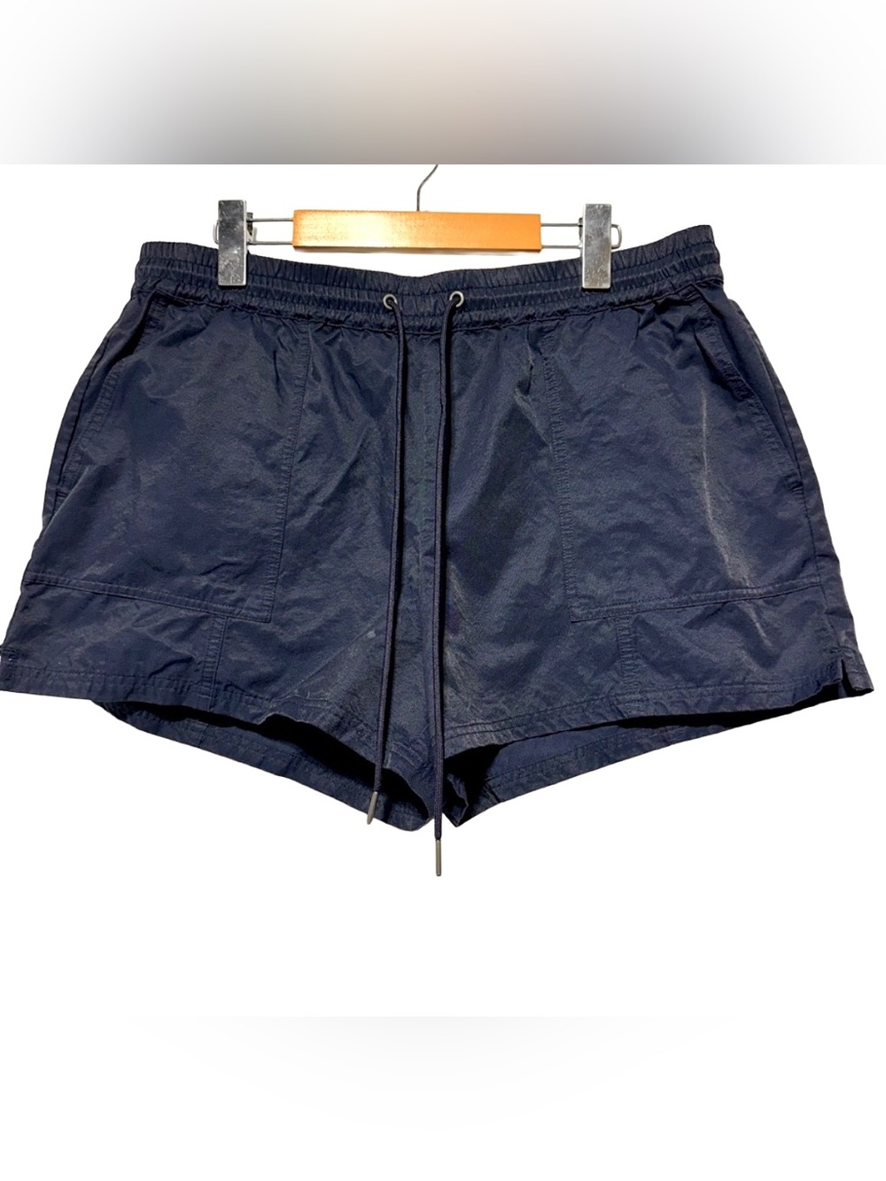 Navy Nylon Utility Shorts Y2K Gorpcore Techwear Sporty Drawstring XL